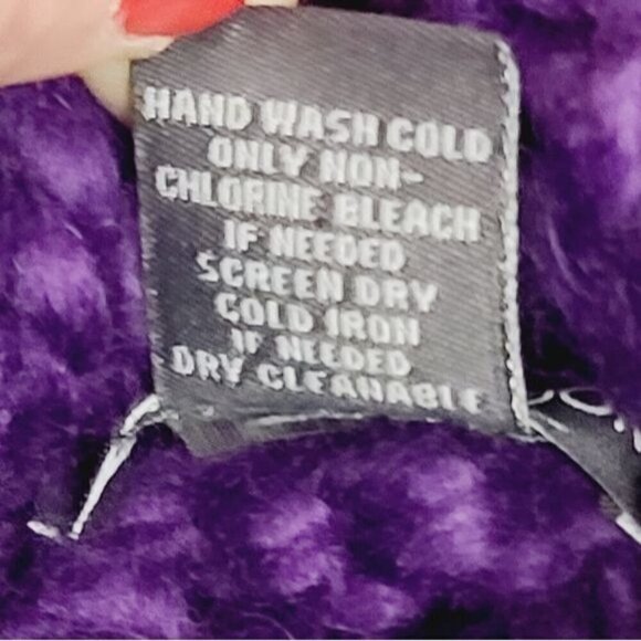 Chelsea & Theodore Purple Chunky Loose Knit Rolled Turtleneck Sweater - Picture 7 of 11